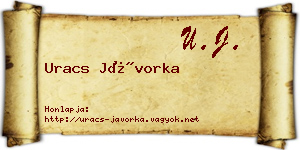 Uracs Jávorka névjegykártya
