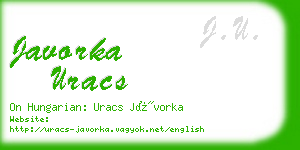 javorka uracs business card